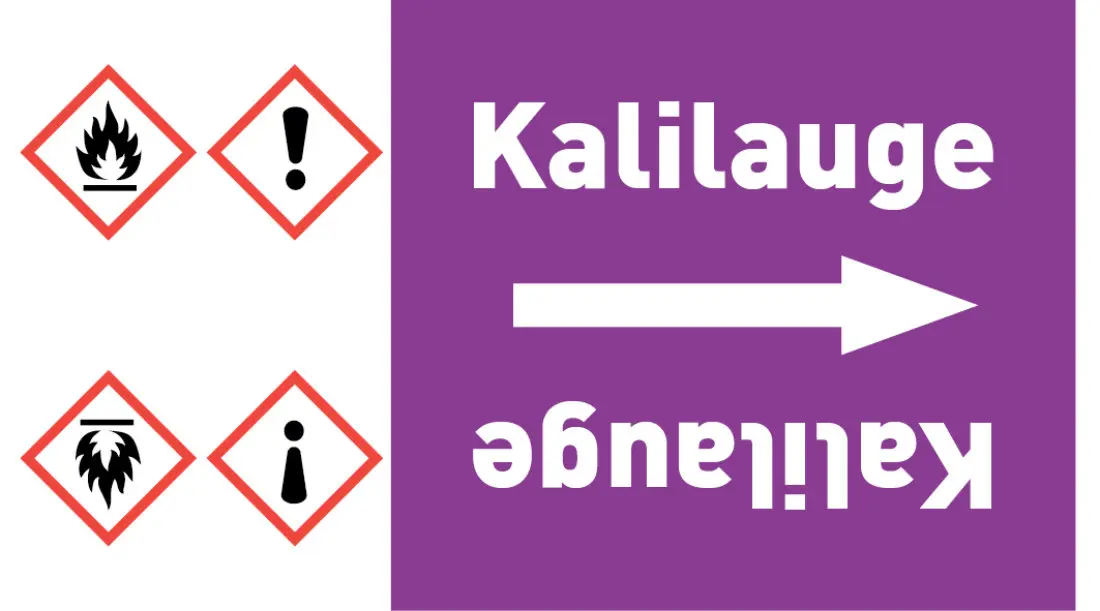 Kennzeichnungsband Kalilauge violett/weiß ab Ø 50 mm 33 m/Rolle Kennzeichnungsband Kalilauge violett/weiß ab Ø 50 mm 33 m/Rolle