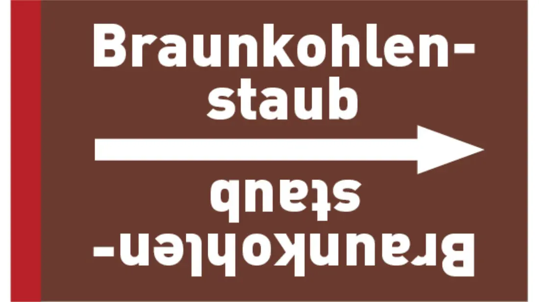Kennzeichnungsband Braunkohlenstaub braun/weiß bis Ø 50 mm 33 m/Rolle Kennzeichnungsband Braunkohlenstaub braun/weiß bis Ø 50 mm 33 m/Rolle