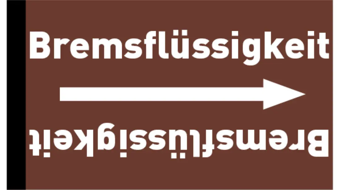 Kennzeichnungsband Bremsflüssigkeit braun/weiß bis Ø 50 mm 33 m/Rolle Kennzeichnungsband Bremsflüssigkeit braun/weiß bis Ø 50 mm 33 m/Rolle