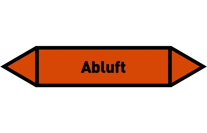 Pfeil Abluft orange/schwarz 125x25 mm Pfeil Abluft orange/schwarz 125x25 mm