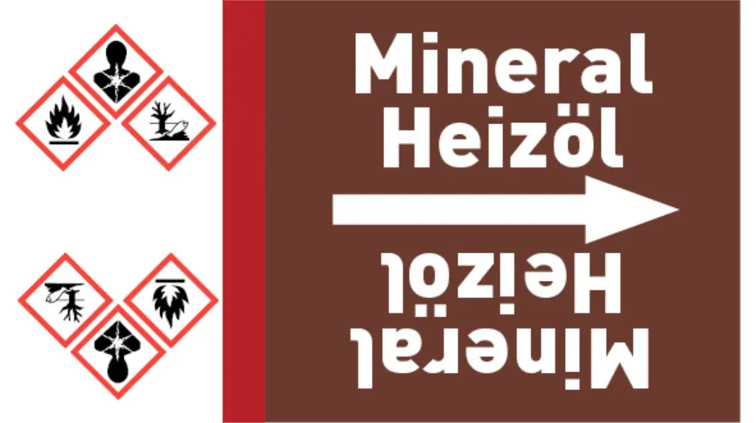 Kennzeichnungsband Mineral Heizöl braun/weiß bis Ø 50 mm 33 m/Rolle Kennzeichnungsband Mineral Heizöl braun/weiß bis Ø 50 mm 33 m/Rolle