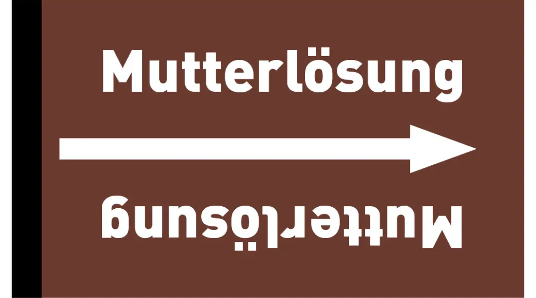 Kennzeichnungsband Mutterlösung braun/weiß ab Ø 50 mm 33 m/Rolle Kennzeichnungsband Mutterlösung braun/weiß ab Ø 50 mm 33 m/Rolle