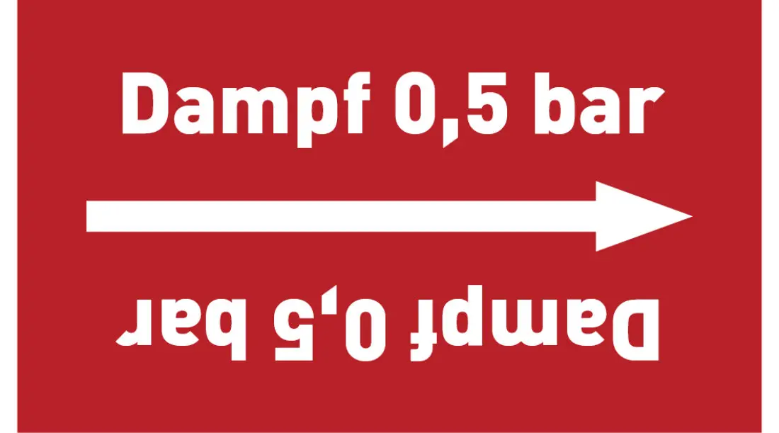 Kennzeichnungsband Dampf 0,5 bar rot/weiß ab Ø 50 mm 33 m/Rolle Kennzeichnungsband Dampf 0,5 bar rot/weiß ab Ø 50 mm 33 m/Rolle
