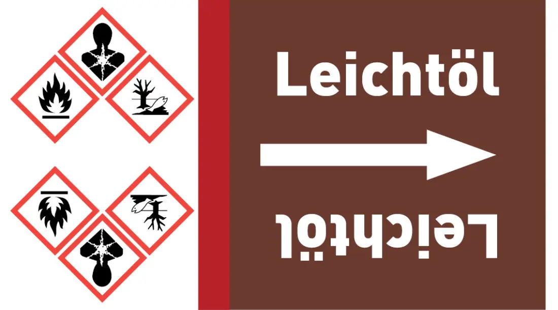 Kennzeichnungsband Leichtöl braun/weiß ab Ø 50 mm 33 m/Rolle Kennzeichnungsband Leichtöl braun/weiß ab Ø 50 mm 33 m/Rolle