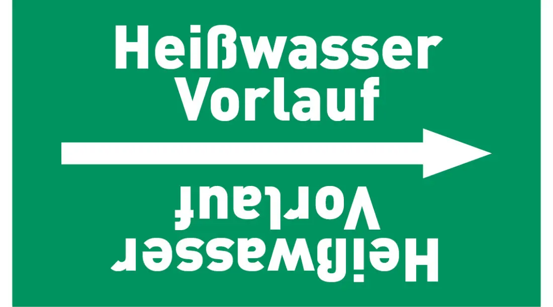 Kennzeichnungsband Heißwasser Vorlauf grün/weiß ab Ø 50 mm 33 m/Rolle Kennzeichnungsband Heißwasser Vorlauf grün/weiß ab Ø 50 mm 33 m/Rolle