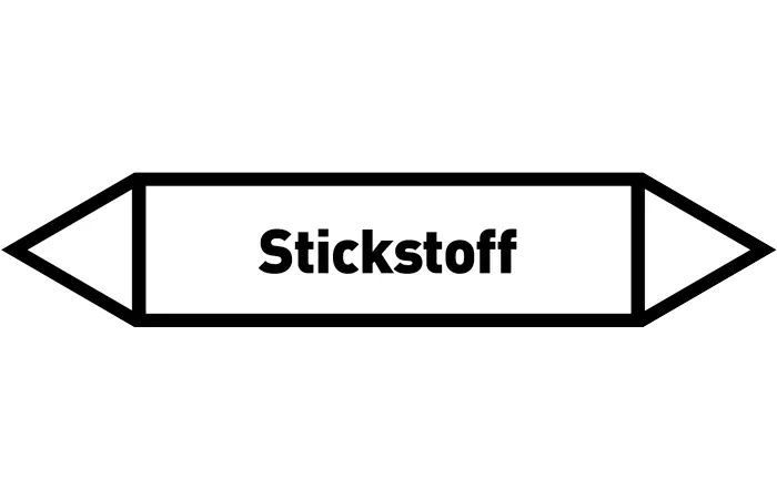 Pfeil Stickstoff weiß/schwarz 125x25 mm Pfeil Stickstoff weiß/schwarz 125x25 mm