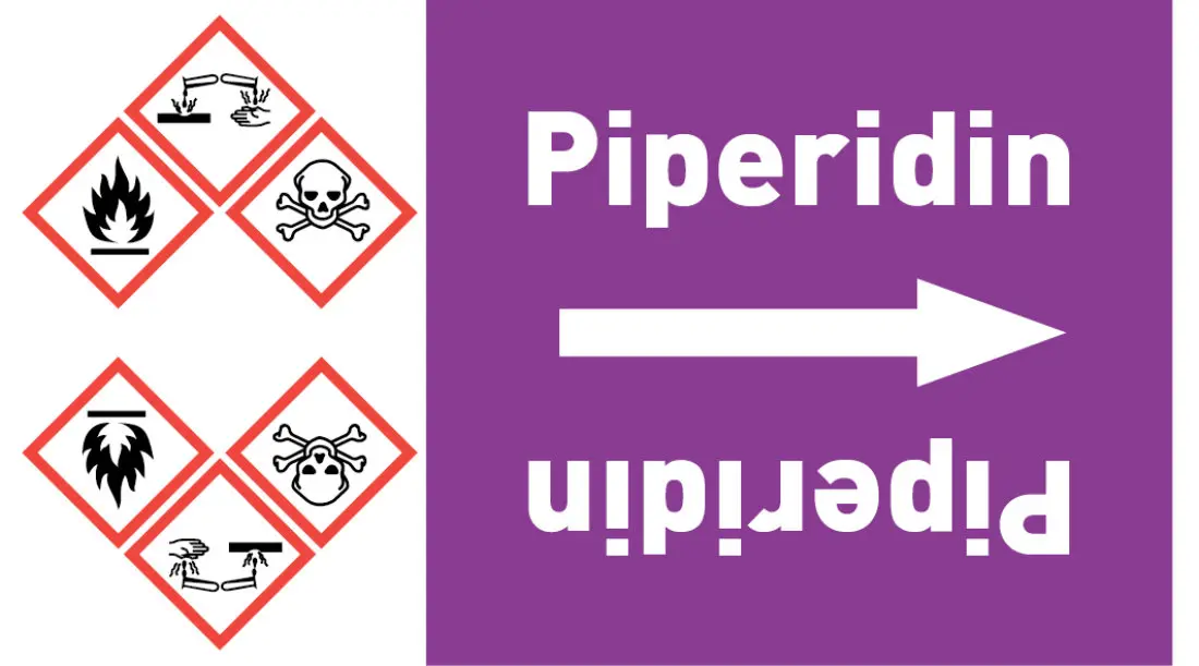 Kennzeichnungsband Piperidin violett/weiß ab Ø 50 mm 33 m/Rolle Kennzeichnungsband Piperidin violett/weiß ab Ø 50 mm 33 m/Rolle