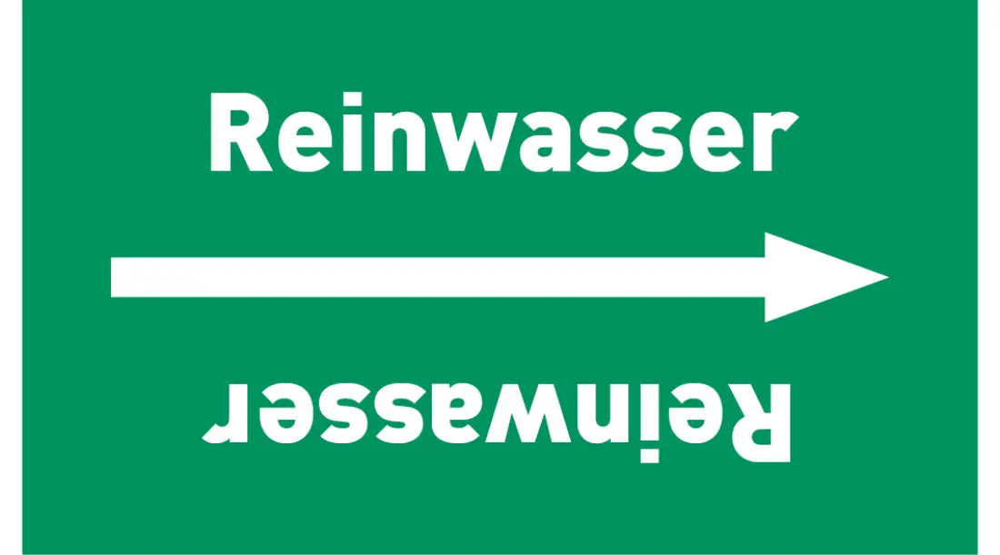 Kennzeichnungsband Reinwasser grün/weiß, ab Ø 50 mm 33 m/Rolle Kennzeichnungsband Reinwasser grün/weiß, ab Ø 50 mm 33 m/Rolle