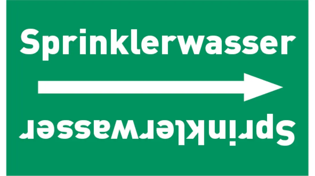 Kennzeichnungsband Sprinklerwasser grün/weiß bis Ø 50 mm 33 m/Rolle Kennzeichnungsband Sprinklerwasser grün/weiß bis Ø 50 mm 33 m/Rolle