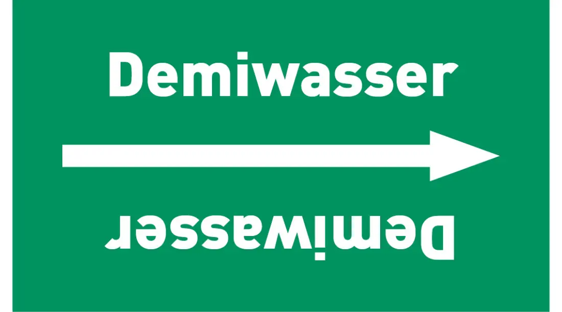 Kennzeichnungsband Demiwasser grün/weiß ab Ø 50 mm 33 m/Rolle Kennzeichnungsband Demiwasser grün/weiß ab Ø 50 mm 33 m/Rolle