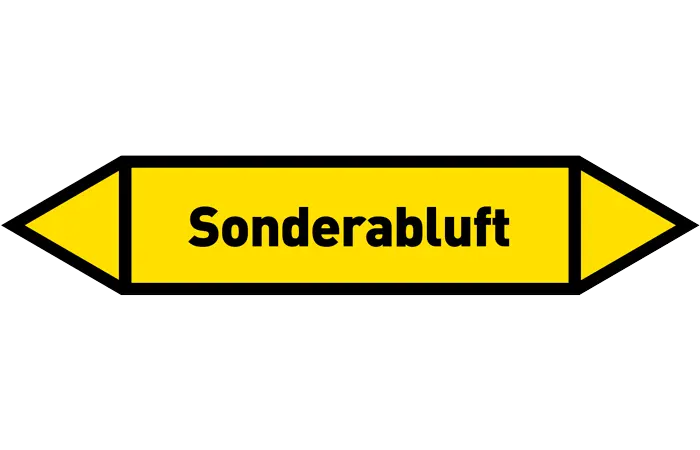 Pfeil Sonderabluft gelb/schwarz 125x25 mm Pfeil Sonderabluft gelb/schwarz 125x25 mm