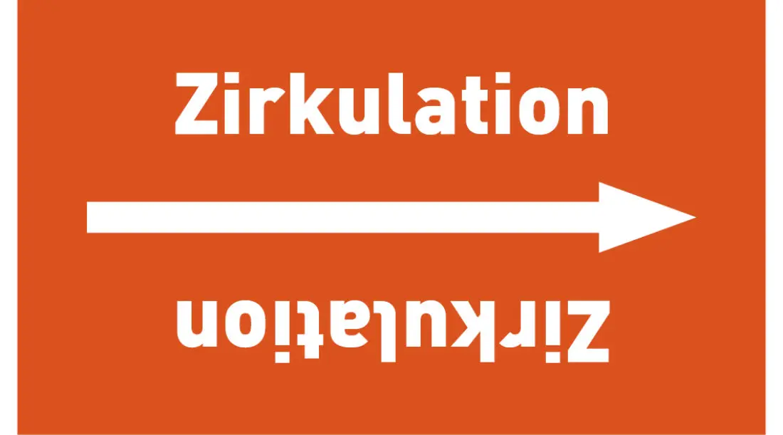 Kennzeichnungsband Zirkulation orange/weiß ab Ø 50 mm 33 m/Rolle Kennzeichnungsband Zirkulation orange/weiß ab Ø 50 mm 33 m/Rolle