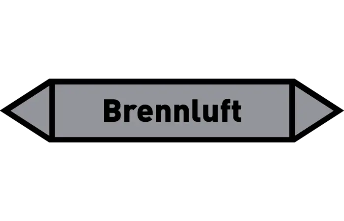 Pfeil Brennluft grau/schwarz 215x40 mm Pfeil Brennluft grau/schwarz 215x40 mm