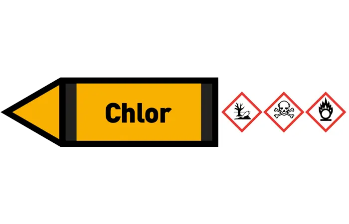 Pfeil links Chlor gelb/schwarz 125x25 mm Pfeil links Chlor gelb/schwarz 125x25 mm