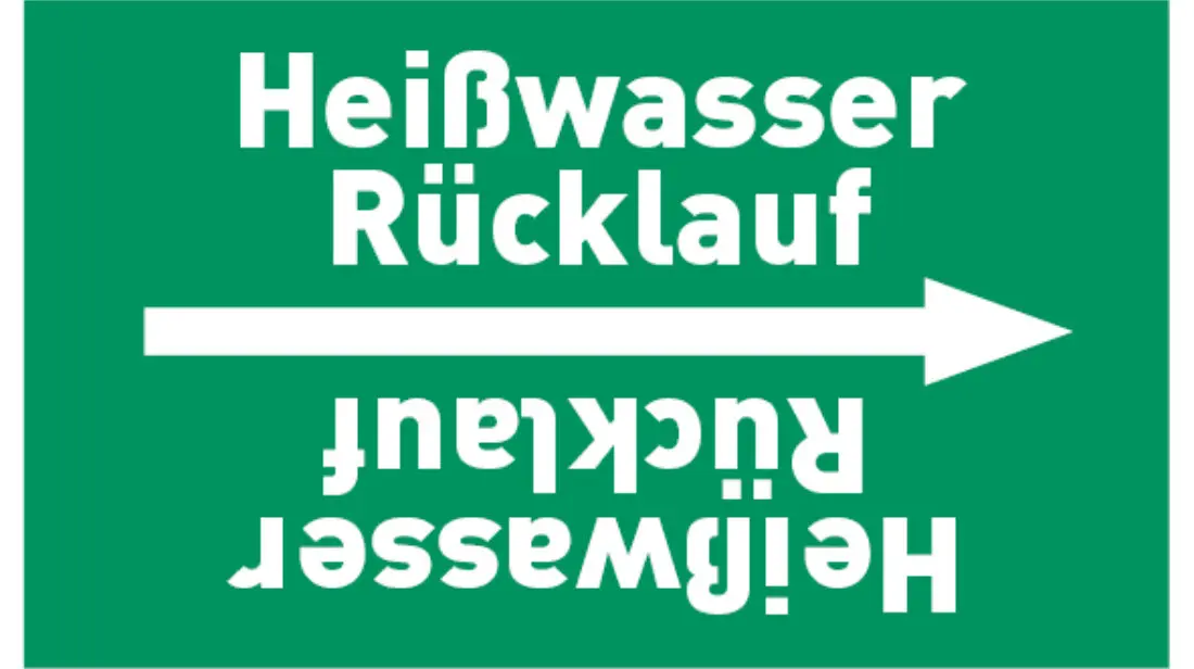 Kennzeichnungsband Heißwasser Rücklauf grün/weiß bis Ø 50 mm 33 m/Rolle Kennzeichnungsband Heißwasser Rücklauf grün/weiß bis Ø 50 mm 33 m/Rolle