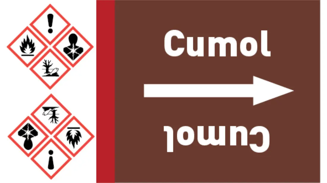 Kennzeichnungsband Cumol braun/weiß bis Ø 50 mm 33 m/Rolle Kennzeichnungsband Cumol braun/weiß bis Ø 50 mm 33 m/Rolle