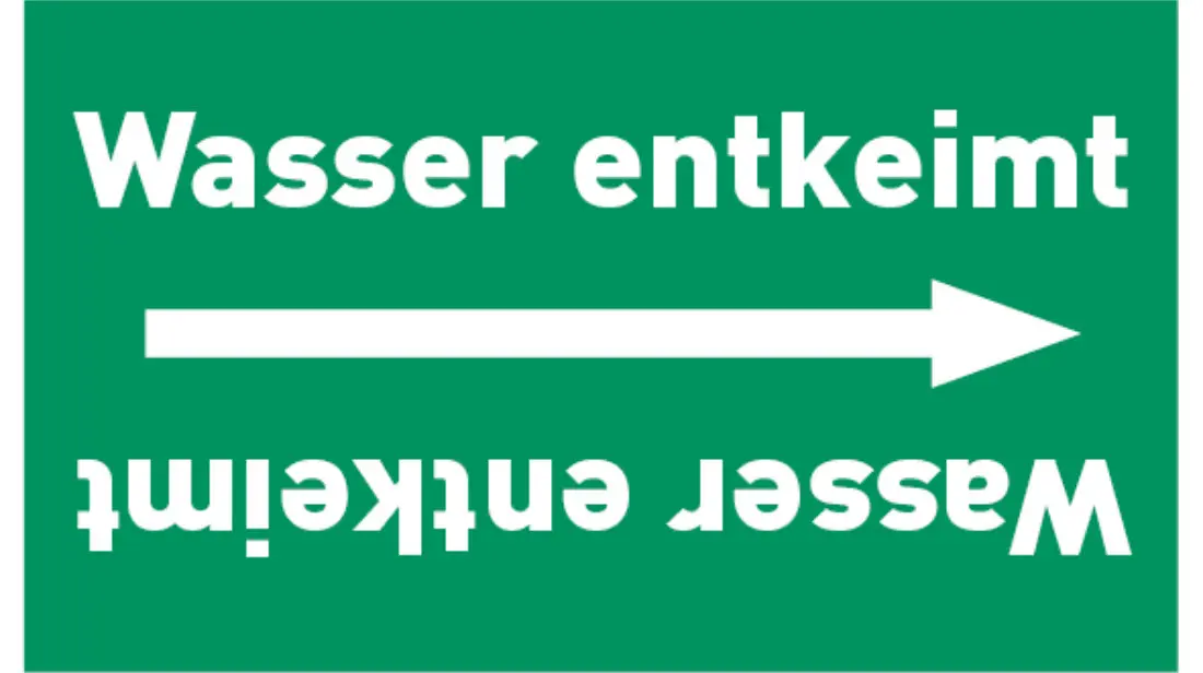 Kennzeichnungsband Wasser entkeimt grün/weiß bis Ø 50 mm 33 m/Rolle Kennzeichnungsband Wasser entkeimt grün/weiß bis Ø 50 mm 33 m/Rolle