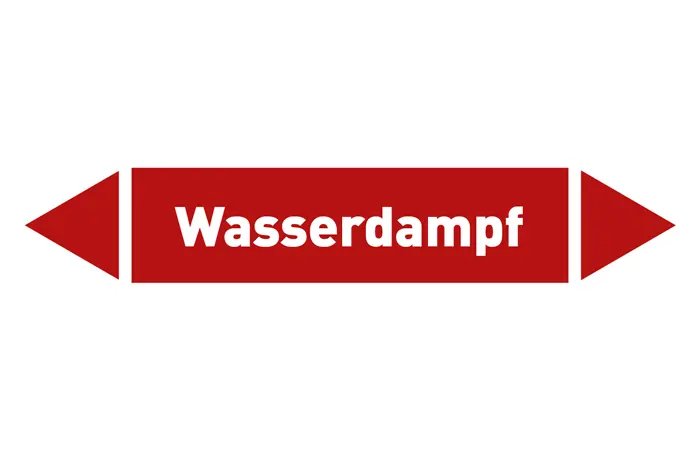Pfeil Wasserdampf rot/weiß 125x25 mm Pfeil Wasserdampf rot/weiß 125x25 mm