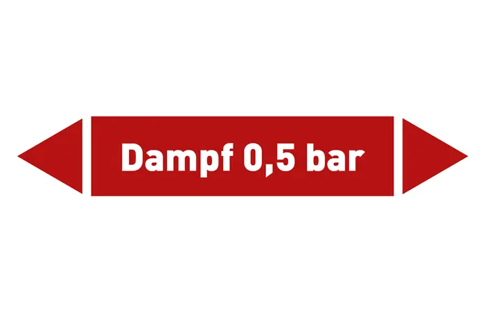 Pfeil Dampf 0,5 bar rot/weiß 125x25 mm Pfeil Dampf 0,5 bar rot/weiß 125x25 mm