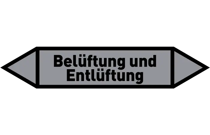 Pfeil Belüftung und Entlüftung grau/schwarz 125x25 mm Pfeil Belüftung und Entlüftung grau/schwarz 125x25 mm