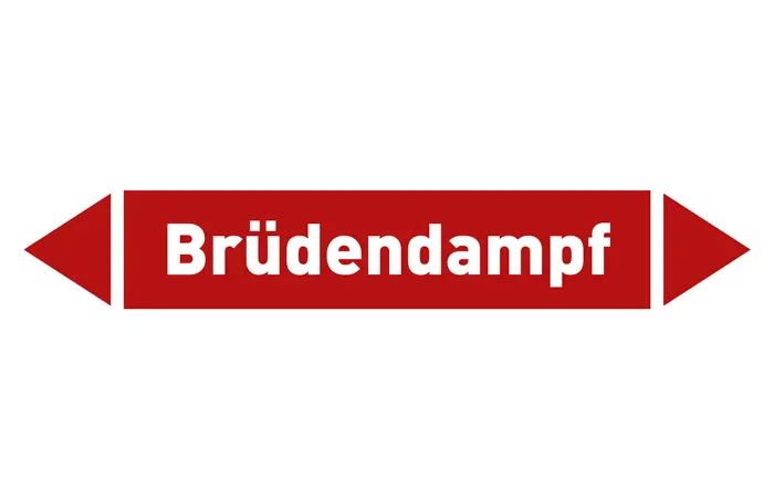 Pfeil Brüdendampf rot/weiß 215x40 mm Pfeil Brüdendampf rot/weiß 215x40 mm