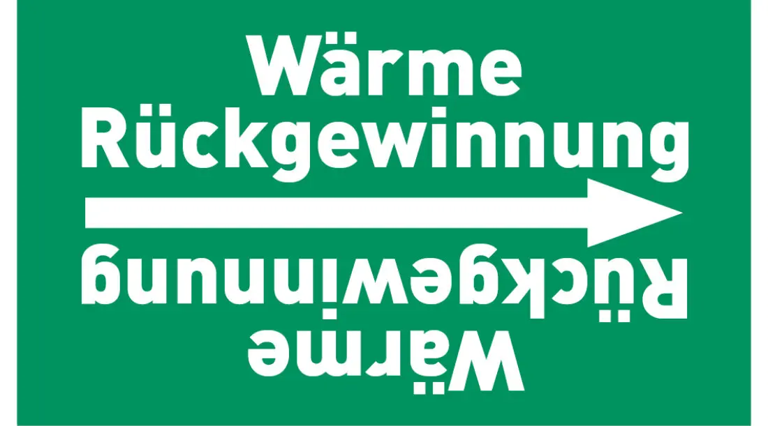 Kennzeichnungsband Wärme Rückgewinnung grün/weiß ab Ø 50 mm 33 m/Rolle Kennzeichnungsband Wärme Rückgewinnung grün/weiß ab Ø 50 mm 33 m/Rolle