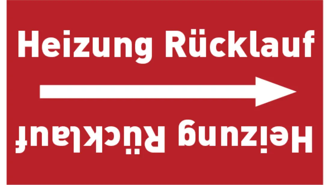 Kennzeichnungsband Heizung Rücklauf rot/weiß, bis Ø 50 mm 33 m/Rolle Kennzeichnungsband Heizung Rücklauf rot/weiß, bis Ø 50 mm 33 m/Rolle