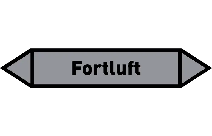 Pfeil Fortluft grau/schwarz 215x40 mm Pfeil Fortluft grau/schwarz 215x40 mm