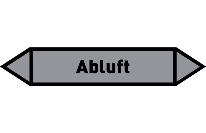 Pfeil Abluft grau/schwarz 215x40 mm Pfeil Abluft grau/schwarz 215x40 mm