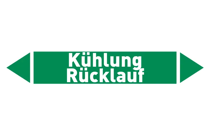 Pfeil Kühlung Rücklauf grün/weiß 215x40 mm Pfeil Kühlung Rücklauf grün/weiß 215x40 mm