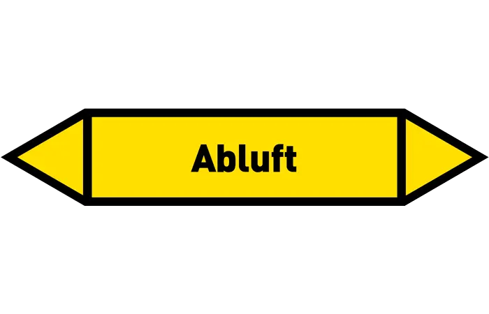 Pfeil Abluft gelb/schwarz 125x25 mm Pfeil Abluft gelb/schwarz 125x25 mm