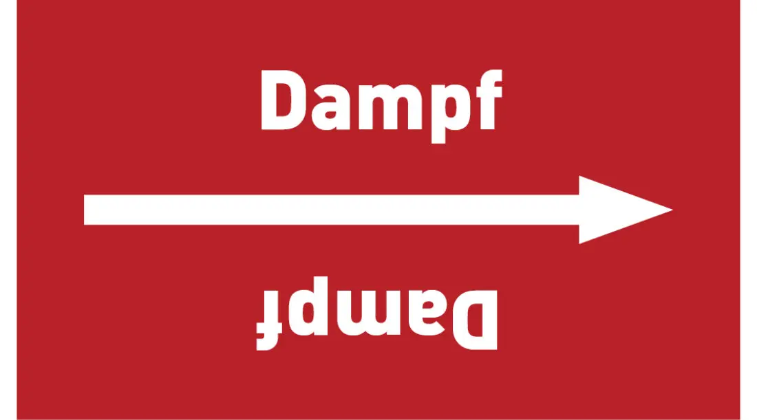 Kennzeichnungsband Dampf rot/weiß, ab Ø 50 mm 33 m/Rolle Kennzeichnungsband Dampf rot/weiß, ab Ø 50 mm 33 m/Rolle