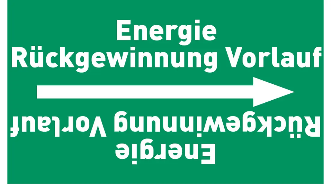 Kennzeichnungsband Energie Rückgewinnung Vorlauf grün/weiß ab Ø 50 mm 33 m/Rolle Kennzeichnungsband Energie Rückgewinnung Vorlauf grün/weiß ab Ø 50 mm 33 m/Rolle
