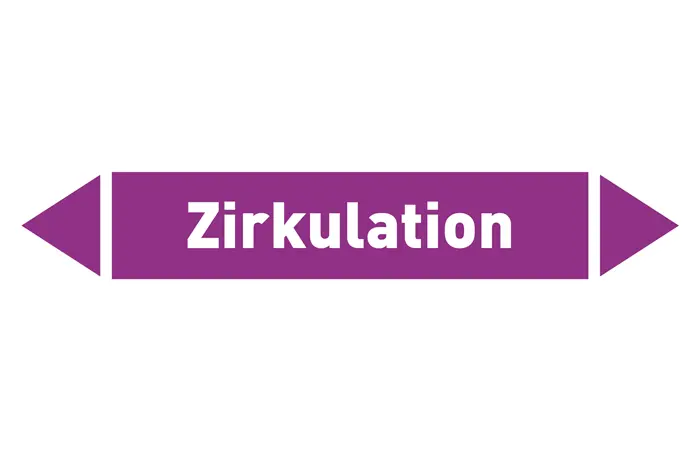 Pfeil Zirkulation violett/weiß 215x40 mm Pfeil Zirkulation violett/weiß 215x40 mm