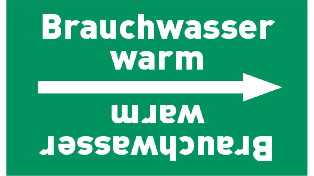 Kennzeichnungsband Brauchwasser warm grün/weiß bis Ø 50 mm 33 m/Rolle Kennzeichnungsband Brauchwasser warm grün/weiß bis Ø 50 mm 33 m/Rolle