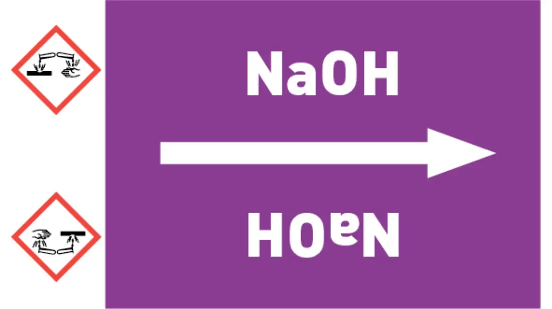 Kennzeichnungsband NaOH violett/weiß bis Ø 50 mm 33 m/Rolle Kennzeichnungsband NaOH violett/weiß bis Ø 50 mm 33 m/Rolle