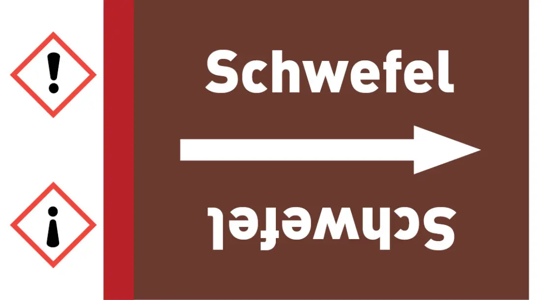 Kennzeichnungsband Schwefel braun/weiß ab Ø 50 mm 33 m/Rolle Kennzeichnungsband Schwefel braun/weiß ab Ø 50 mm 33 m/Rolle