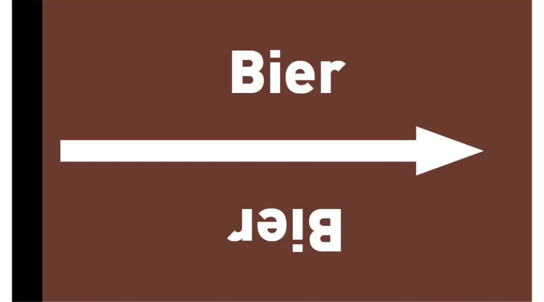 Kennzeichnungsband Bier braun/weiß ab Ø 50 mm 33 m/Rolle