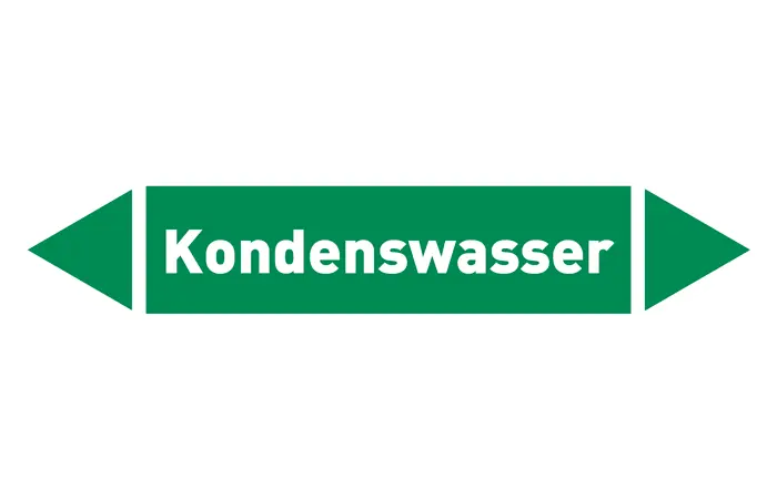 Pfeil Kondenswasser grün/weiß 125x25 mm Pfeil Kondenswasser grün/weiß 125x25 mm