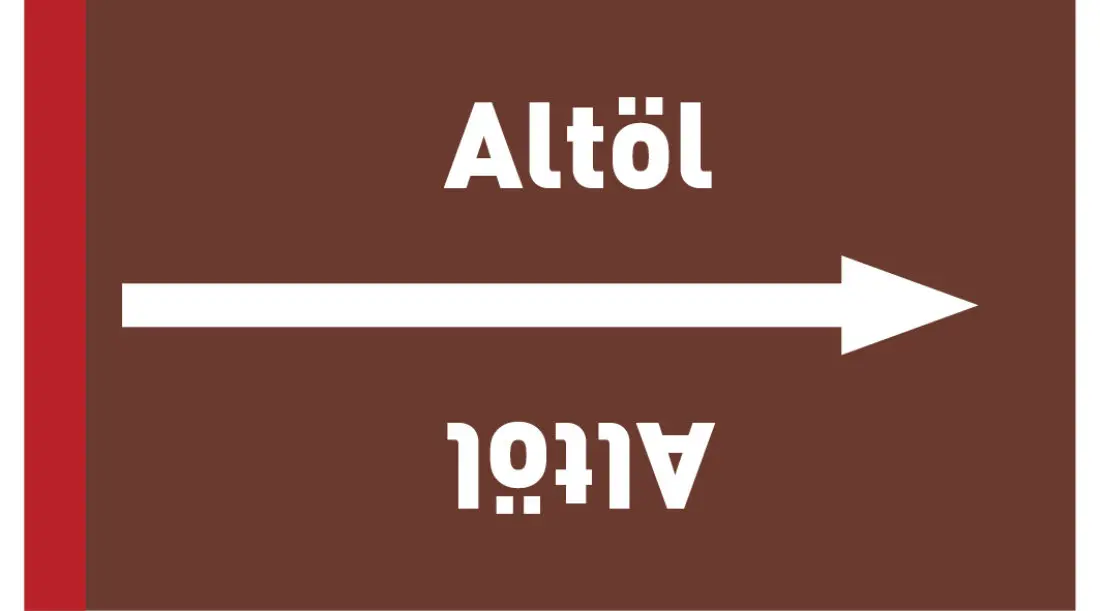 Kennzeichnungsband Altöl braun/weiß ab Ø 50 mm 33 m/Rolle Kennzeichnungsband Altöl braun/weiß ab Ø 50 mm 33 m/Rolle