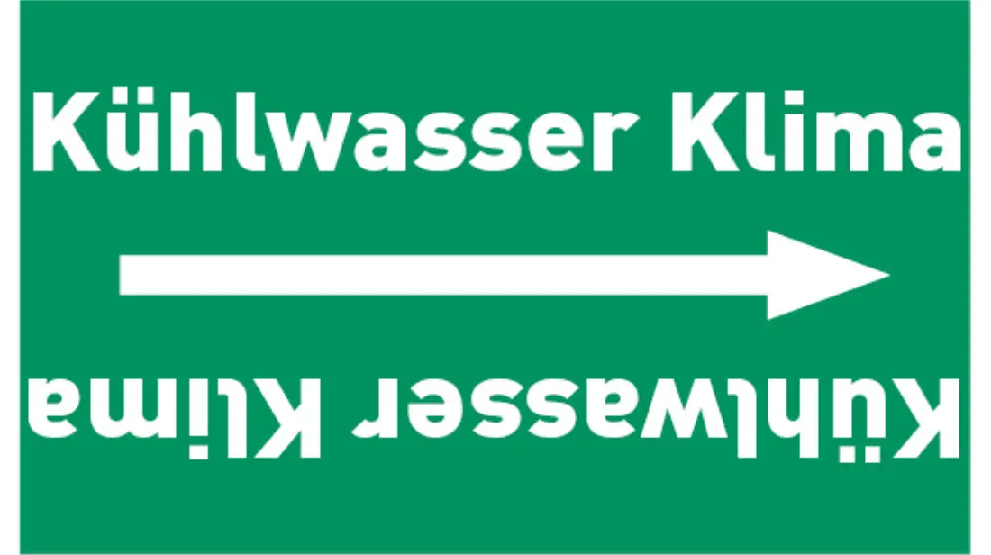 Kennzeichnungsband Kühlwasser Klima grün/weiß bis Ø 50 mm 33 m/Rolle