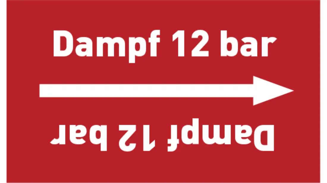 Kennzeichnungsband Dampf 12 bar rot/weiß bis Ø 50 mm 33 m/Rolle Kennzeichnungsband Dampf 12 bar rot/weiß bis Ø 50 mm 33 m/Rolle