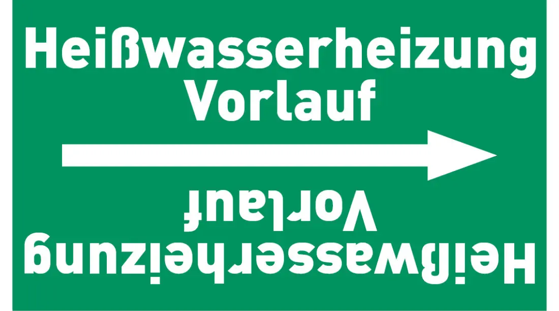 Kennzeichnungsband Heißwasserheizung Vorlauf grün/weiß ab Ø 50 mm 33 m/Rolle Kennzeichnungsband Heißwasserheizung Vorlauf grün/weiß ab Ø 50 mm 33 m/Rolle