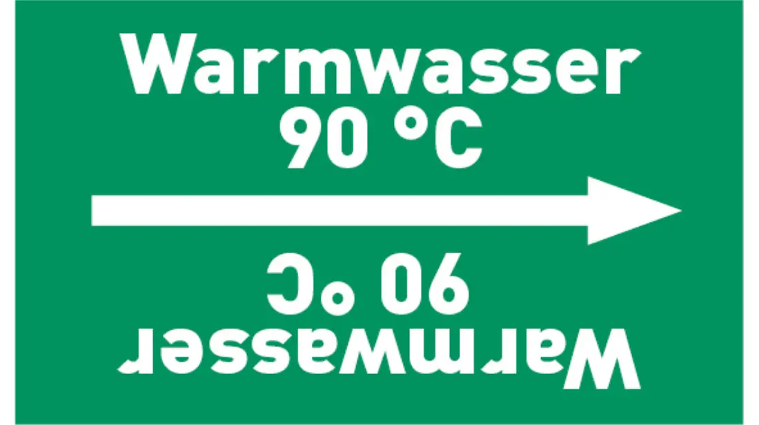 Kennzeichnungsband Warmwasser 90 °C grün/weiß bis Ø 50 mm 33 m/Rolle Kennzeichnungsband Warmwasser 90 °C grün/weiß bis Ø 50 mm 33 m/Rolle