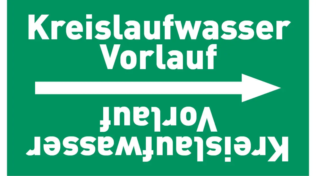 Kennzeichnungsband Kreislaufwasser Vorlauf grün/weiß ab Ø 50 mm 33 m/Rolle Kennzeichnungsband Kreislaufwasser Vorlauf grün/weiß ab Ø 50 mm 33 m/Rolle