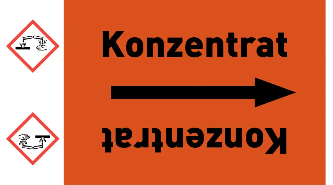 Kennzeichnungsband Konzentrat orange/schwarz ab Ø 50 mm 33 m/Rolle Kennzeichnungsband Konzentrat orange/schwarz ab Ø 50 mm 33 m/Rolle