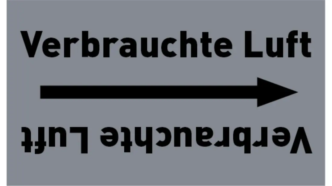 Kennzeichnungsband Verbrauchte Luft grau/schwarz bis Ø 50 mm 33 m/Rolle Kennzeichnungsband Verbrauchte Luft grau/schwarz bis Ø 50 mm 33 m/Rolle