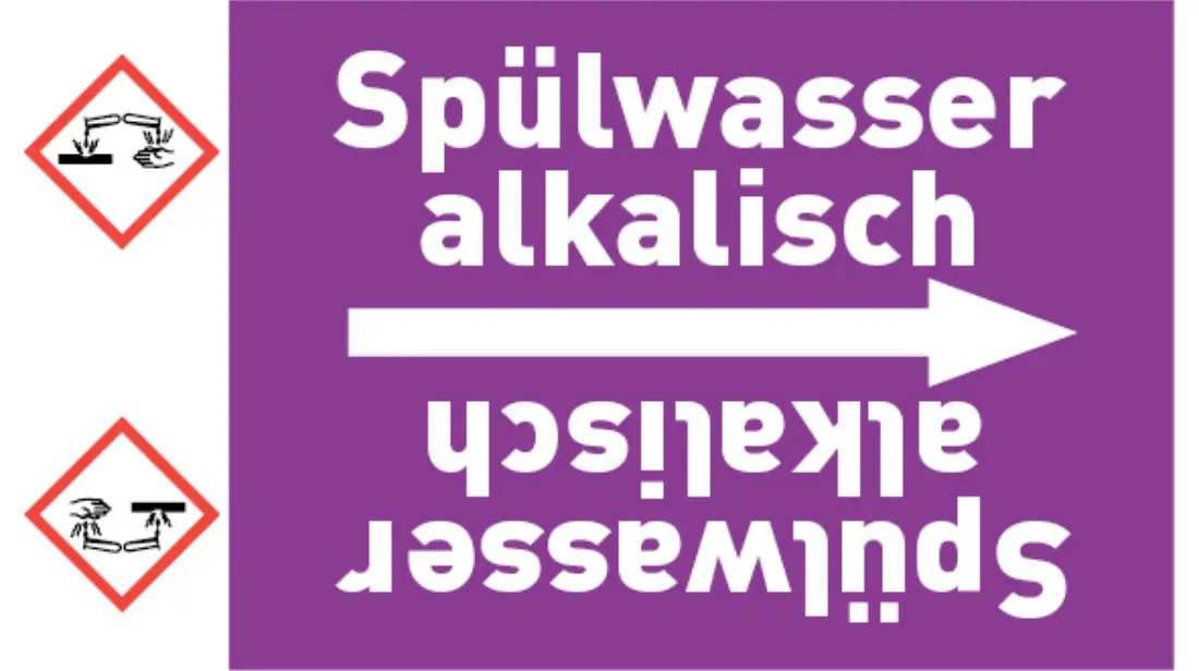 Kennzeichnungsband Spülwasser alkalisch violett/weiß bis Ø 50 mm 33 m/Rolle Kennzeichnungsband Spülwasser alkalisch violett/weiß bis Ø 50 mm 33 m/Rolle
