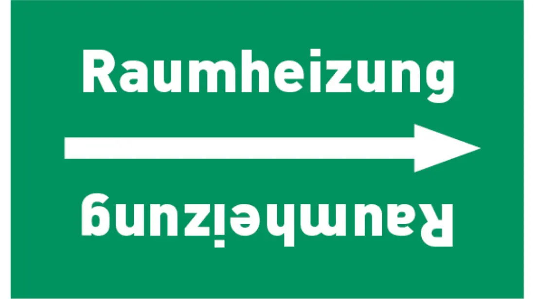 Kennzeichnungsband Raumheizung grün/weiß bis Ø 50 mm 33 m/Rolle Kennzeichnungsband Raumheizung grün/weiß bis Ø 50 mm 33 m/Rolle