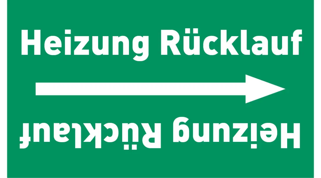 Kennzeichnungsband Heizung Rücklauf grün/weiß ab Ø 50 mm 33 m/Rolle Kennzeichnungsband Heizung Rücklauf grün/weiß ab Ø 50 mm 33 m/Rolle
